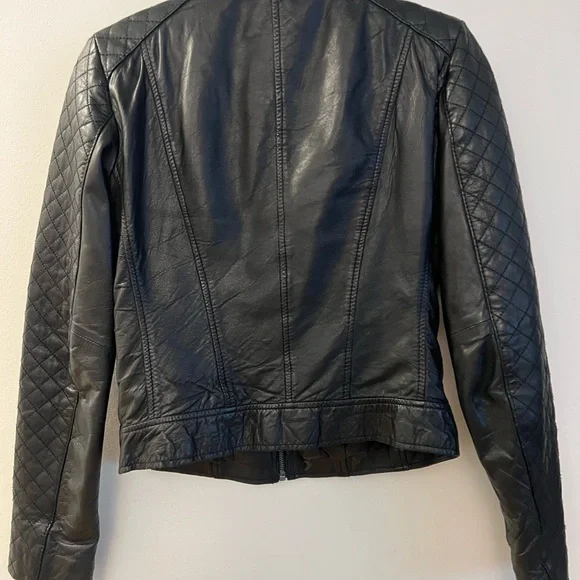 Andrew Marc Black Moto Leather Jacket - Picture 7 of 10